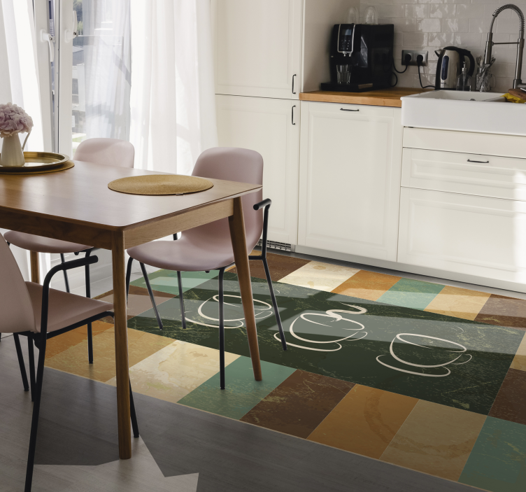 Xícara de café propaganda tapete personalizado - TenStickers