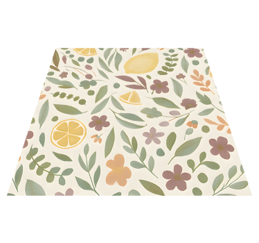 Tapete vinílico para exterior desenho floral de limão - TenStickers