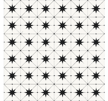 Tapete vinílico para sala de jantar padrão de estrela encáustica - TenStickers