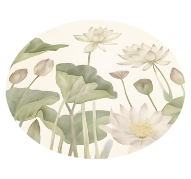 Tapete vinílico para sala de jantar flores botânicas aquosas - TenStickers