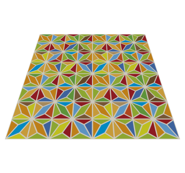 Tapete vinílico para sala de jantar azulejo geométrico - TenStickers