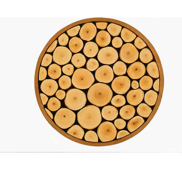 Tapete vinílico para sala de jantar fatia de madeira natural - TenStickers