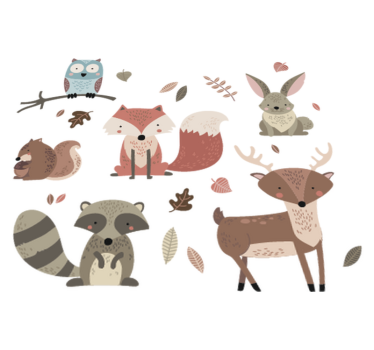 Tapete vinílico de animais estilo outono - TenStickers