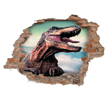 Tapete vinílico de animais t-rex 3d realista - TenStickers
