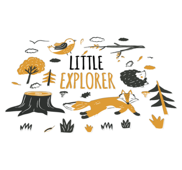 Tapete vinílico de animais pequeno explorador - TenStickers