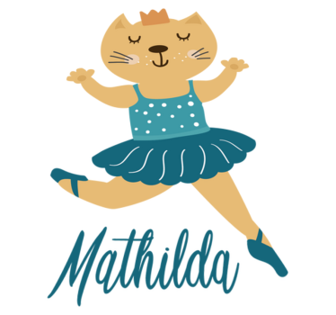 Tapete vinílico de animais gatinha dançante com nome - TenStickers