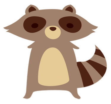 Tapete vinílico de animais com design de guaxinim - TenStickers