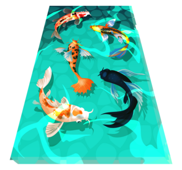 Tapete vinílico de animais chuveiro de koi - TenStickers