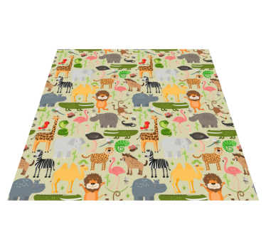 Tapete vinílico de animais com design de animais da selva - TenStickers