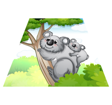 Tapete vinílico de animais mãe e filhote de coalinha - TenStickers