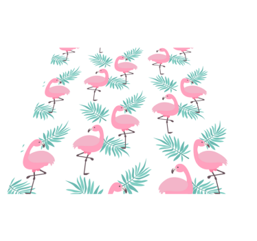 Tapete vinílico de animais com padrão de flamingo tropical - TenStickers