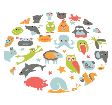 Tapete vinílico de animais em círculo - TenStickers