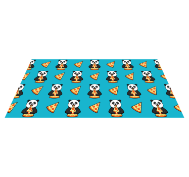 Tapete vinílico de animais panda comendo pizza - TenStickers