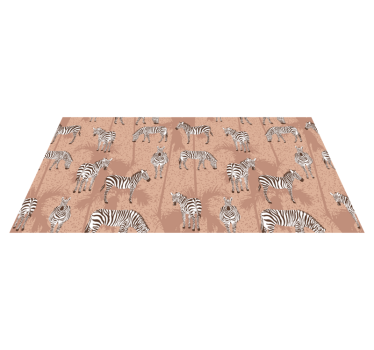 Tapete vinílico de animais zebra e palmeiras marrons - TenStickers
