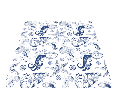 Tapete vinílico de animais vida marinha ornamental - TenStickers
