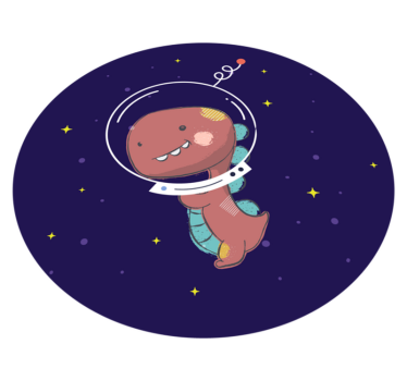 Tapete vinílico de animais t-rex espacial - TenStickers