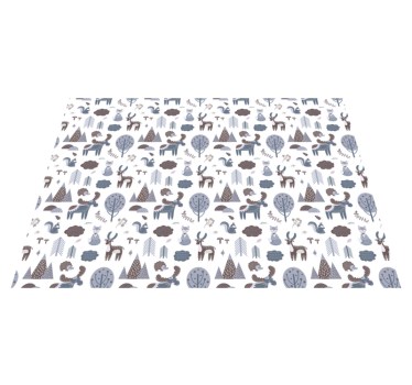 Tapete vinílico de animais cinza nórdico - TenStickers