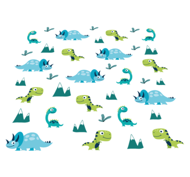 Tapete vinílico de animais conjunto montanha dinossauros - TenStickers
