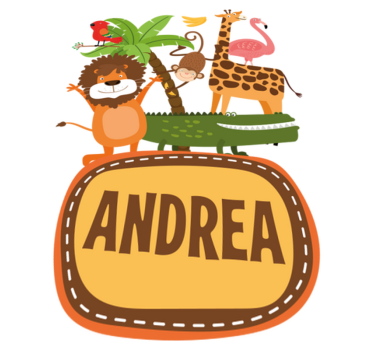 Tapete vinílico de animais com nomes de árvores da selva - TenStickers
