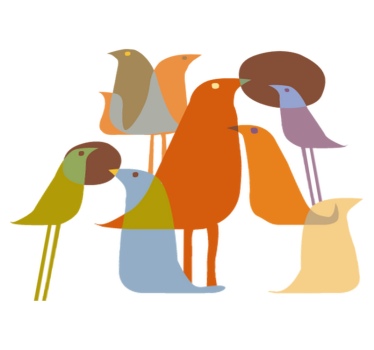 Tapete vinílico de animais estilo minimalista aves - TenStickers