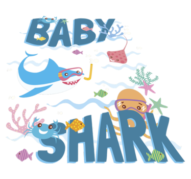 Tapete vinílico de animais tubarão azul bebê - TenStickers