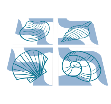 Tapete vinílico de animais com padrões de conchas - TenStickers