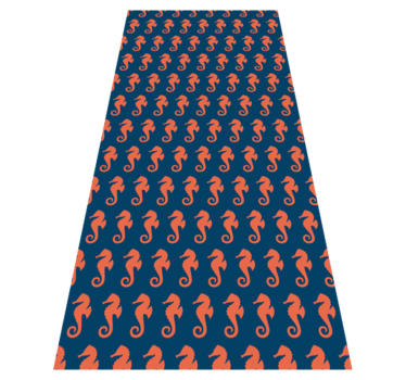 Tapete vinílico de animais padrão cavalo-marinho laranja - TenStickers