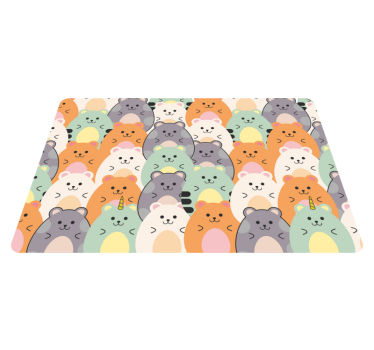 Tapete vinílico de animais hamsters coloridos comendo - TenStickers