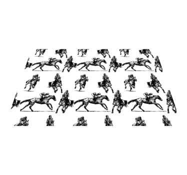 Tapete vinílico de animais padrão cavalo preto e branco - TenStickers