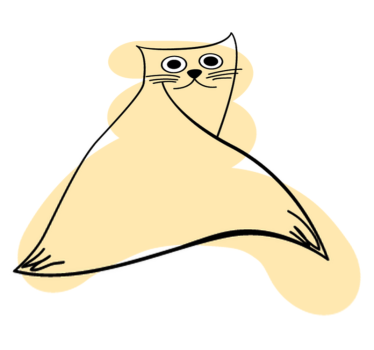 Tapete vinílico de animais gato pintado bege - TenStickers