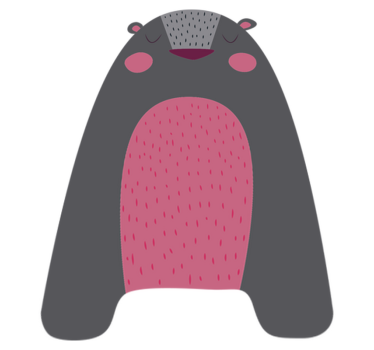 Tapete vinílico de animais urso cinza para crianças - TenStickers