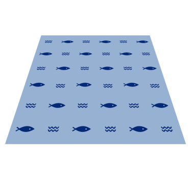 Tapete vinílico de animais com padrão de peixes minimalista - TenStickers