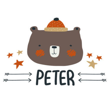 Tapete vinílico de animais urso nórdico personalizado - TenStickers