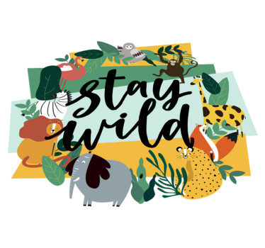 Tapete vinílico de animais da selva coroados - TenStickers