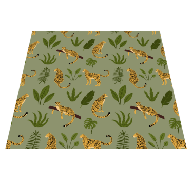Tapete vinílico de animais com design de leopardo floral - TenStickers