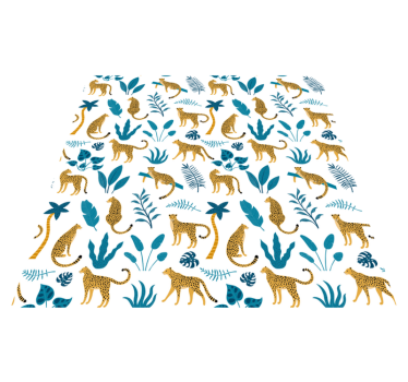 Tapete vinílico de animais botânicos e leopardos - TenStickers