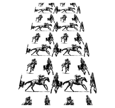 Tapete vinílico de animais padrão de cavalo preto e branco - TenStickers