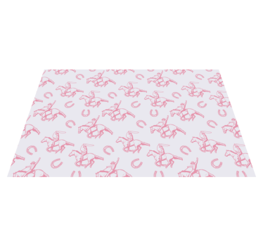Tapete vinílico de animais padrão cavalo rosa cowboy - TenStickers