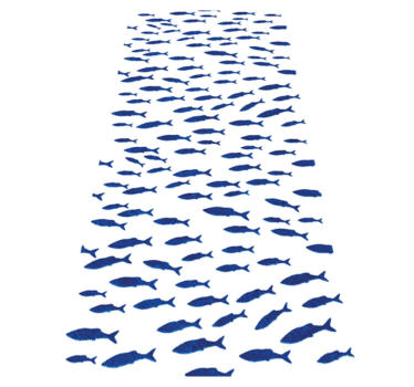 Tapete vinílico de animais com padrão de peixes azuis - TenStickers
