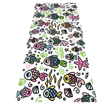 Tapete vinílico de animais com padrão de peixes coloridos - TenStickers