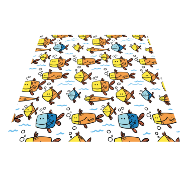 Tapete vinílico de animais peixes coloridos infantil - TenStickers