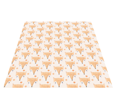 Tapete vinílico de animais com padrão de raposinha - TenStickers