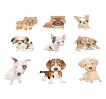 Tapete vinílico de animais filhotes fofos - TenStickers