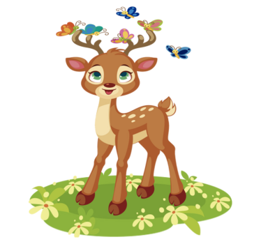Tapete vinílico de animais cervo cartoon fofo - TenStickers