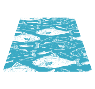 Tapete vinílico de animais com padrão de peixes aquáticos - TenStickers