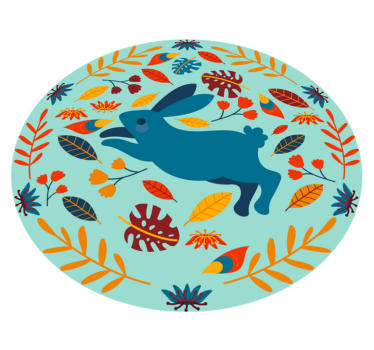 Tapete vinílico de animais ilustração de coelho brincalhão - TenStickers