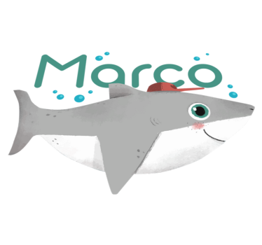 Tapete vinílico de animais tubarão brincalhão - TenStickers