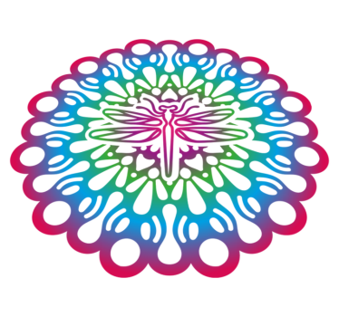 Tapete vinílico de animais mandala de libélula colorida - TenStickers
