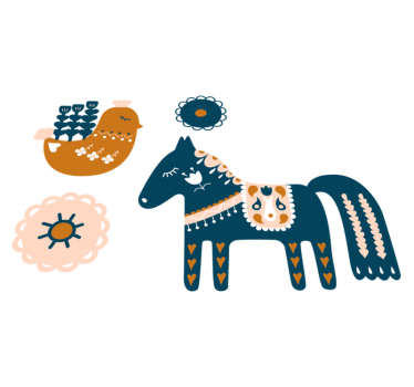 Tapete vinílico de animais animais populares coloridos - TenStickers