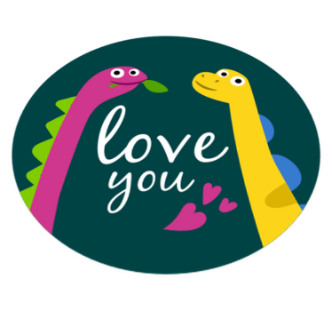 Tapete vinílico de animais amor de dinossauro fofo - TenStickers